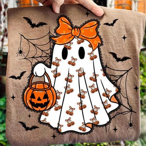 Lace Ghost Coquette Shirt, Ghost Halloween Shirt, Girly Ghost Lacey Ghost Shirt, Spooky Season Shirt, Halloween Shirt Tee,Spooky Sublimation