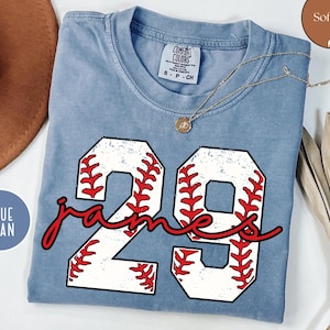 Custom Baseball Number Shirt, Custom Baseball Number and Name Tshirt, Personalized Baseball Player Shirt, Sports Mom tee, Baseball Fan Gift