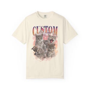 Personalized Cat Bootleg Shirt, Custom Vintage Pet Shirt Pet Photo, CUSTOM Vintage Bootleg Pet Shirt, Custom Photo Shirt, Pet Photo Shirt