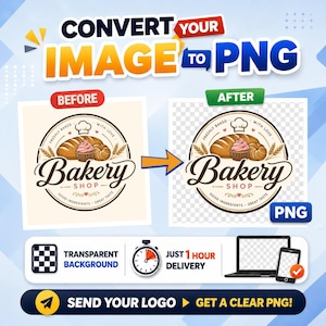 Image to PNG Conversion, Transparent Background Removal Service (1 Hour Delivery) Custom Image to Png Conversion, Background Removal Service