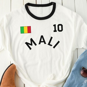 マリ・リンガーTシャツ、マリ・ジャージーTシャツ（スポーツファン向け）、マリファンへのギフト、マリワールドカップ、レトロなマリ・ジャージ
