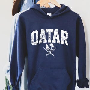 Felpa con cappuccio del Qatar, maglietta del Qatar, maglietta del Qatar, regalo del Qatar, vacanza in Qatar, souvenir del Qatar, regalo per amici del Qatar, maglia del Qatar