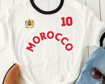 Camiseta Ringer de Marruecos, camiseta de Marruecos, atuendo de Marruecos para fanáticos del deporte, regalo para fanáticos de Marruecos, Copa del Mundo de Marruecos, Marruecos retro