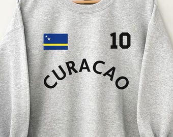 Moletom da Copa do Mundo de Curaçao, Camiseta de Curaçao, Lembrança do Caribe, Camiseta Retrô com Pôr do Sol e Palmeiras, Presente Combinando com o Caribe de Curaçao