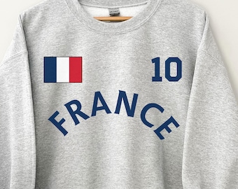 フランス スウェットシャツ、スポーツファン向けフランス ジャージー T シャツ、フランスファンへのギフト、フランス ワールドカップ、レトロ フランス ジャージ、