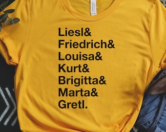 Camiseta de Von Trap, Sonrisas y Lágrimas, Camiseta de Julie Andrews, Camiseta de Broadway, Inspirada en musicales, Regalo de Navidad, Camiseta con letras de canciones, Amante de la música