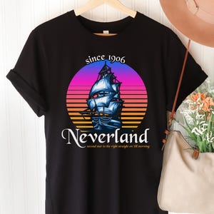 Neverland T-Shirt, Retro Disney Peter Pan Nimmerland Karte Shirt, zweiter Stern rechts und geradeaus bis zum Morgen Shirt, Disneyland