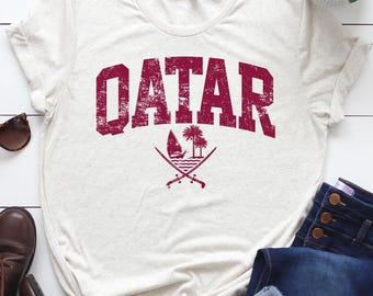 Camiseta de Qatar, camiseta de Qatar, regalo de Qatar, vacaciones en Qatar, recuerdo de Qatar, regalo para un amigo de Qatar, camiseta de Qatar