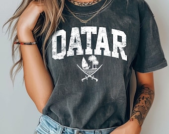 Camiseta de Qatar con colores cómodos, camiseta de Qatar, camiseta de Qatar, regalo de Qatar, vacaciones en Qatar, recuerdo de Qatar, regalo para un amigo de Qatar, camiseta de Qatar