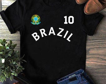 Brasilien Tshirt, Brasilien Jersey T-Shirt für Sportfans, Brasilien Fans Geschenk, Brasilien WM, Retro Brasilien Trikot