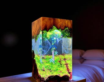 Master Sword Diorama Lamp – BOTW & TOTK Inspired Gaming Desk Light, Handmade Fantasy Decor