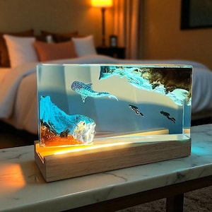 Whale Shark Resin Lamp : Handmade Ocean Night Light