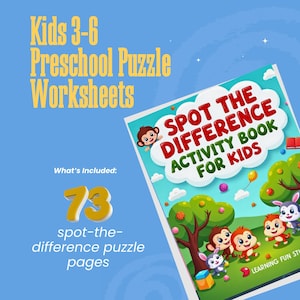 Libro de actividades para encontrar las diferencias para niños de 3 a 6 años: 73 fichas de rompecabezas