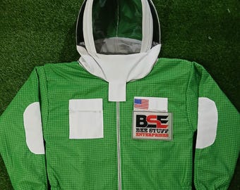 Green 5-Ply Mesh Beekeeping Suit | Ventilated 3-Layer, Sting Proof