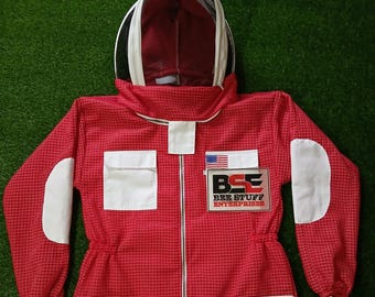 Red 3-Layer Mesh Beekeeping Suit | Fencing Veil & YKK Zipper