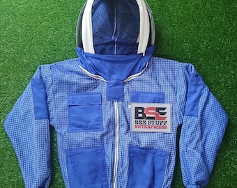 Ventilated Beekeeping Jacket for Men & Women | 3-Layer Sting-Proof Protective Jacket with Fencing Veil