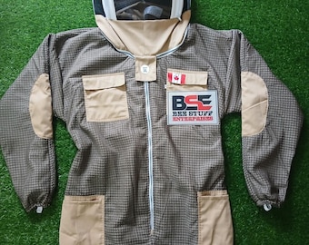 Brown Ventilated Beekeeping Suit: 5-Ply Mesh, Fencing Veil, Sting Proof