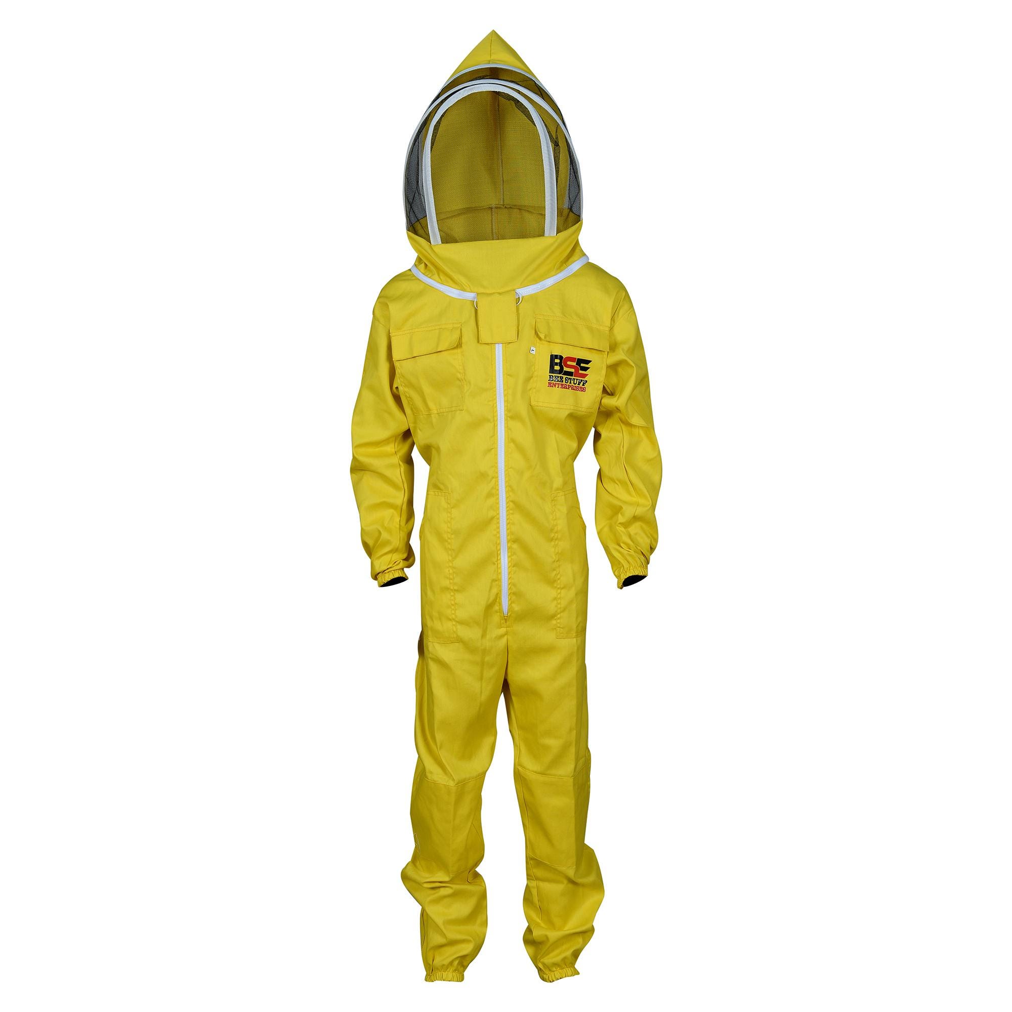 Yellow Cotton Beekeeping Suit: Full Body Bee Keeper Protective Outfit