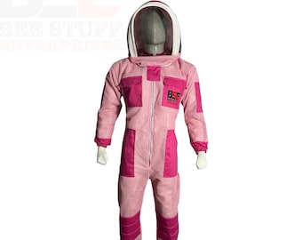 Pink Beekeeping Suit: 3-Layer Ventilated Sting Proof Fencing Veil