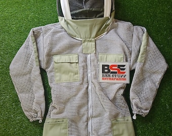 Olive Green Ventilated Beekeeping Suit | 3-Layer Sting-Proof Full Body Protection for Men & Women