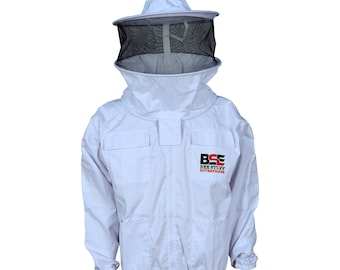 Cotton Beekeeping Jacket with Round Veil: Unisex Apiary Suit