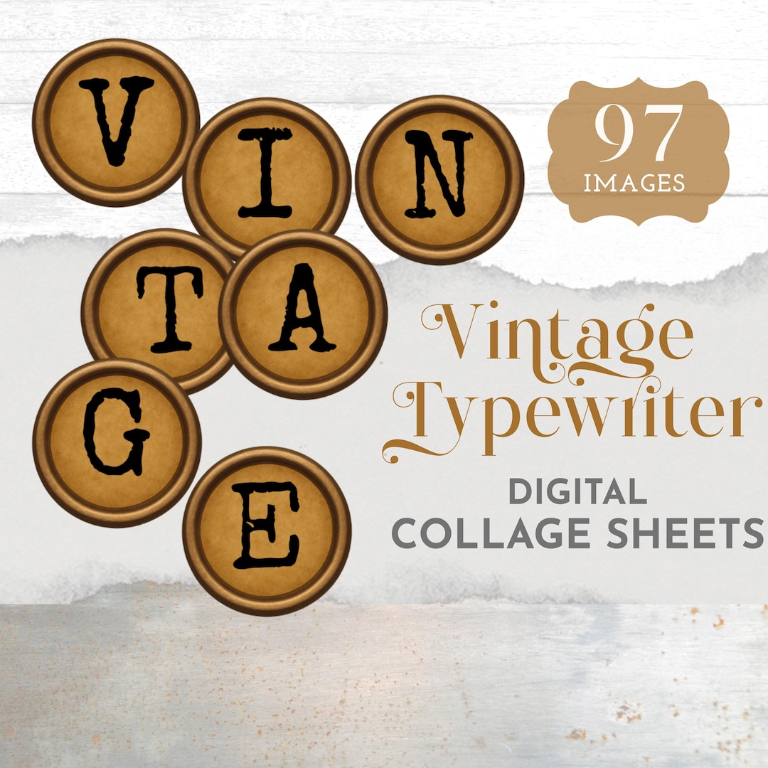 Digital Collage Sheet Round Alphabet, 1 Inch & 1.5 Inch Letters Vintage ...