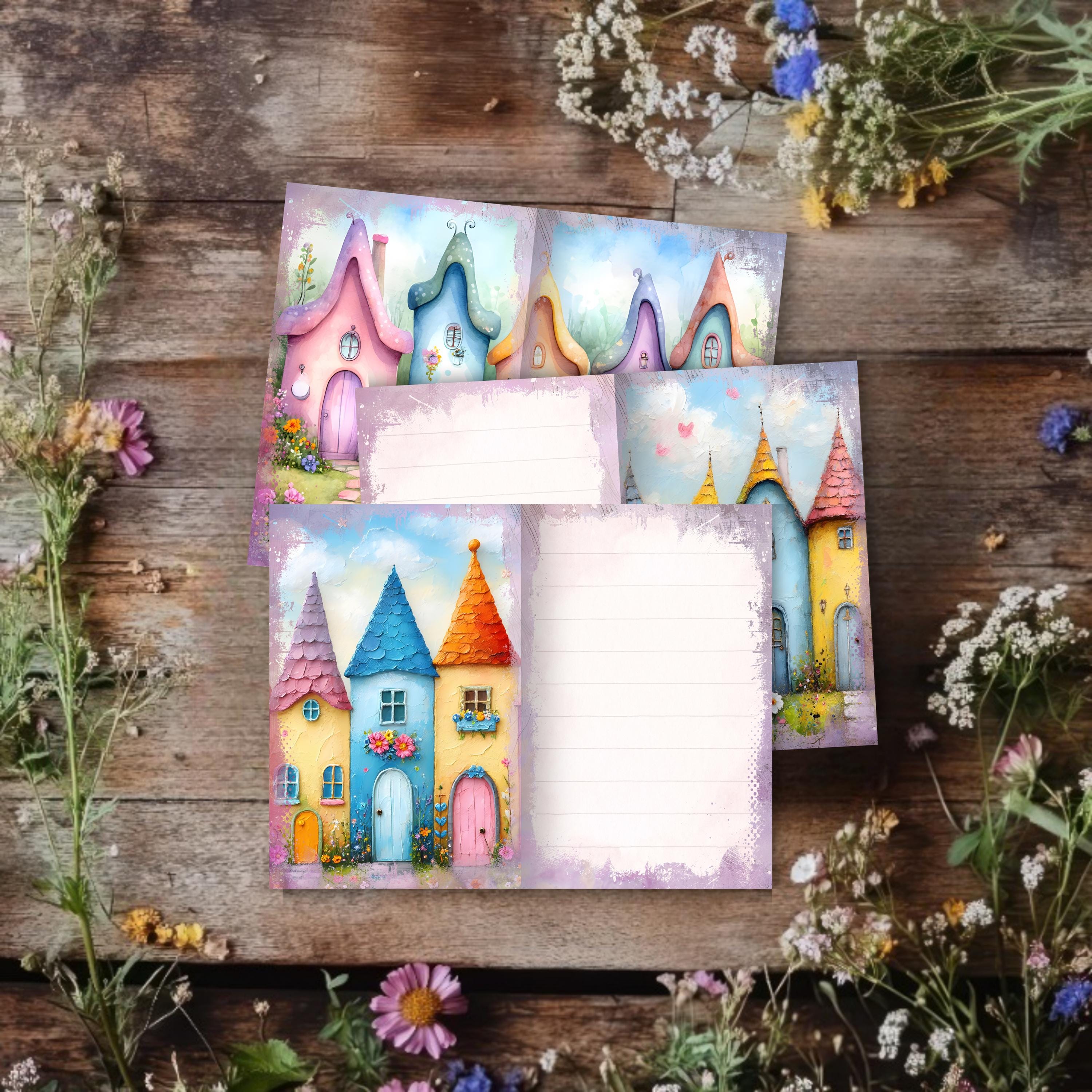 Whimsical Houses Printables Junk Journal, Quirky Cottagecore Pages ...