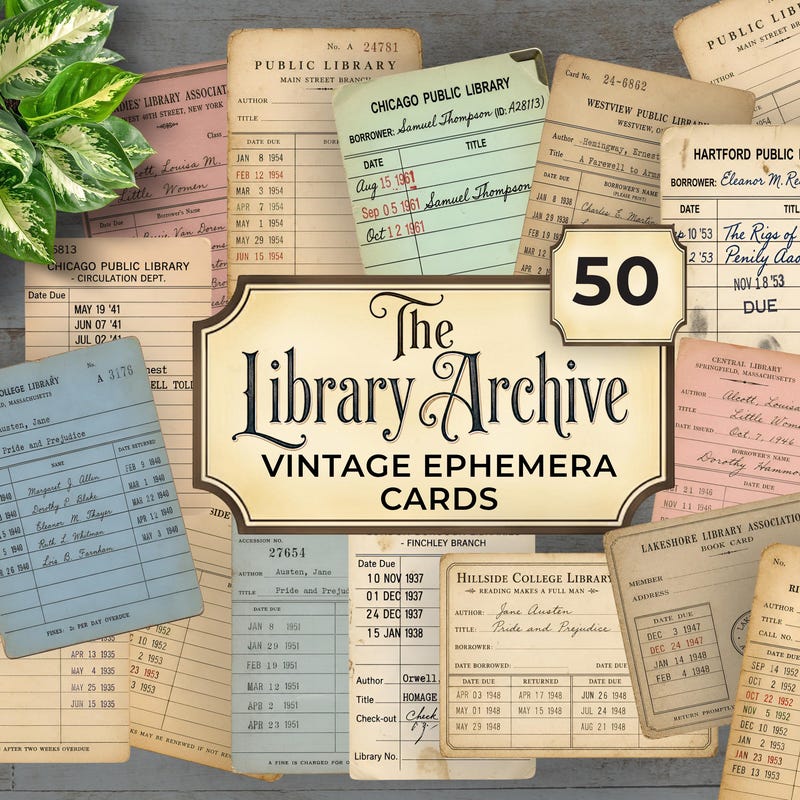 Library Checkout Cards - Etsy