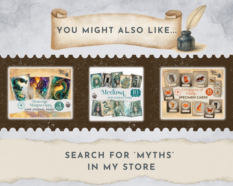 Mythical Creature Junk Journal, Minotaur Mythology Pages, Ancient Greek ...