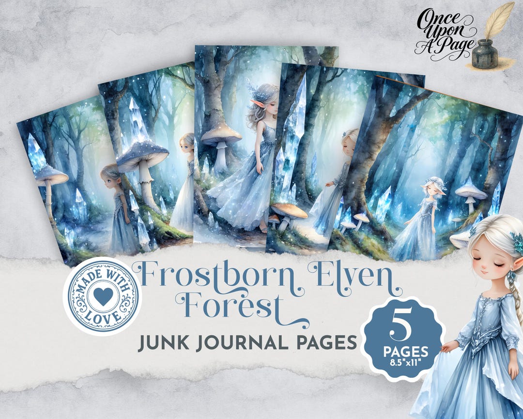 Elven Junk Journal Pages Winter, Enchanted Forest Printable Kit ...