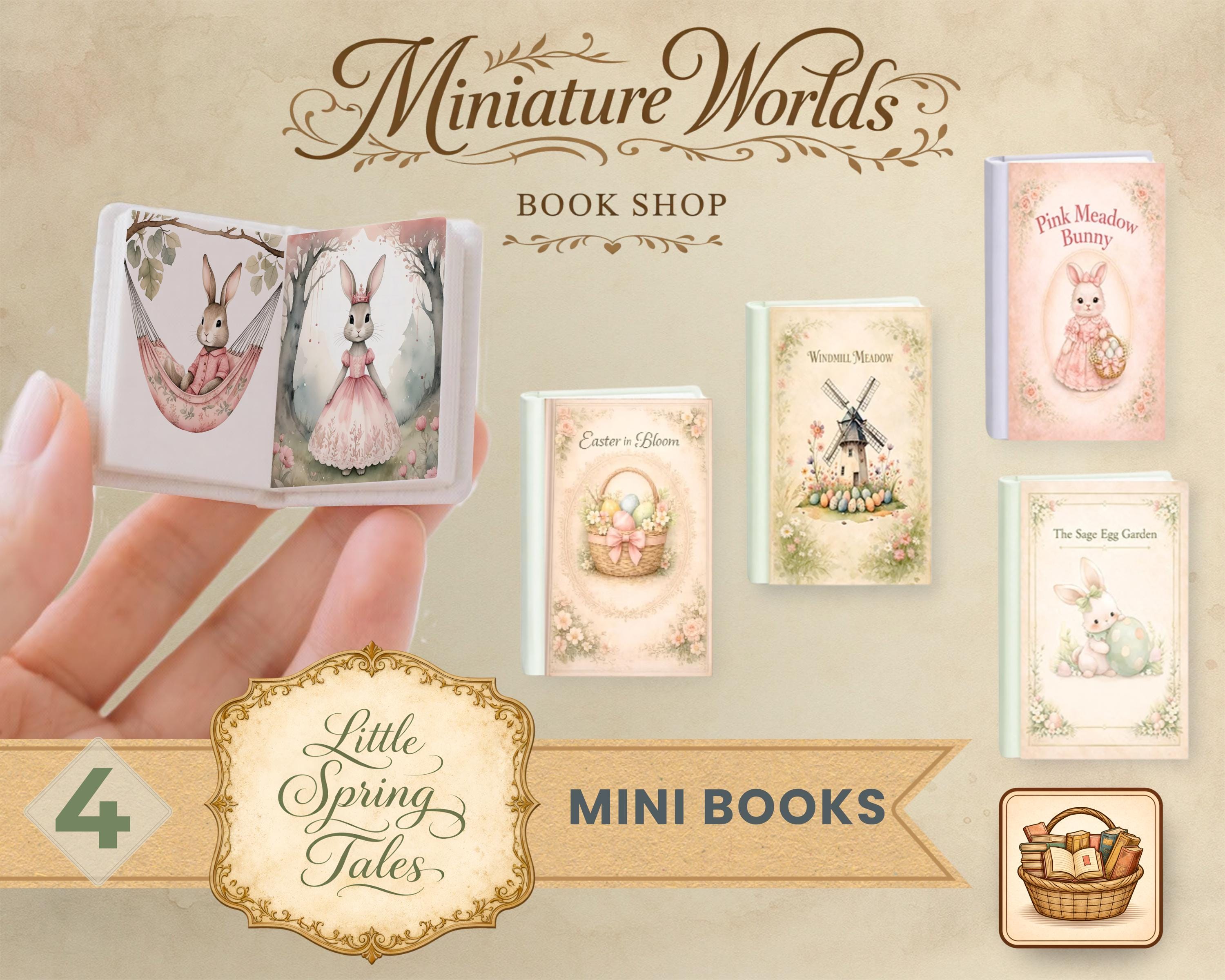 Spring Mini Book Templates Printable Mini Book Covers With Spines, Spring Easter Mini Books, Junk ...