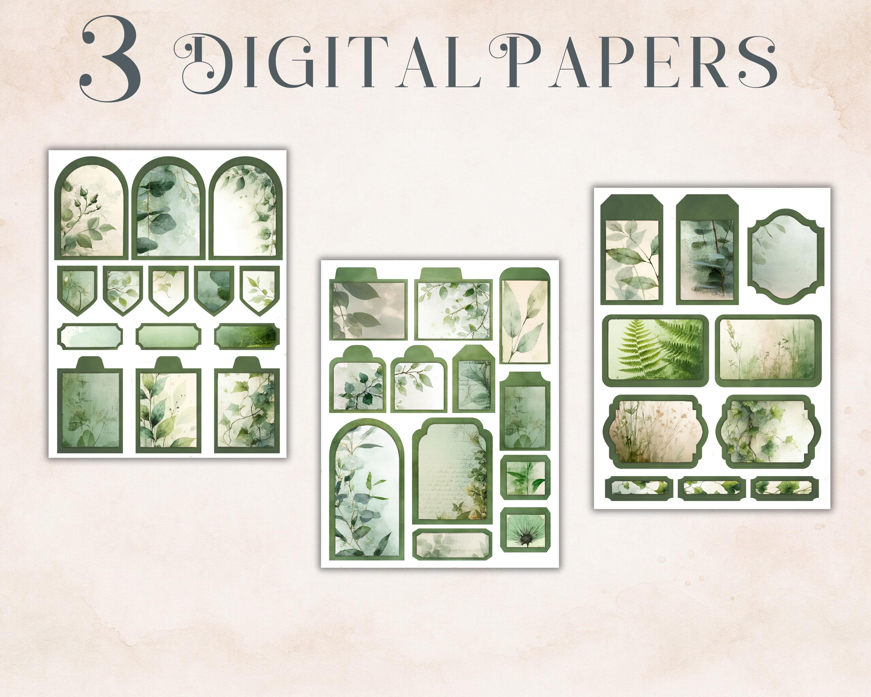 Printable Junk Journal Botanical Fussy Cuts, Vintage Greenery Ephemera ...
