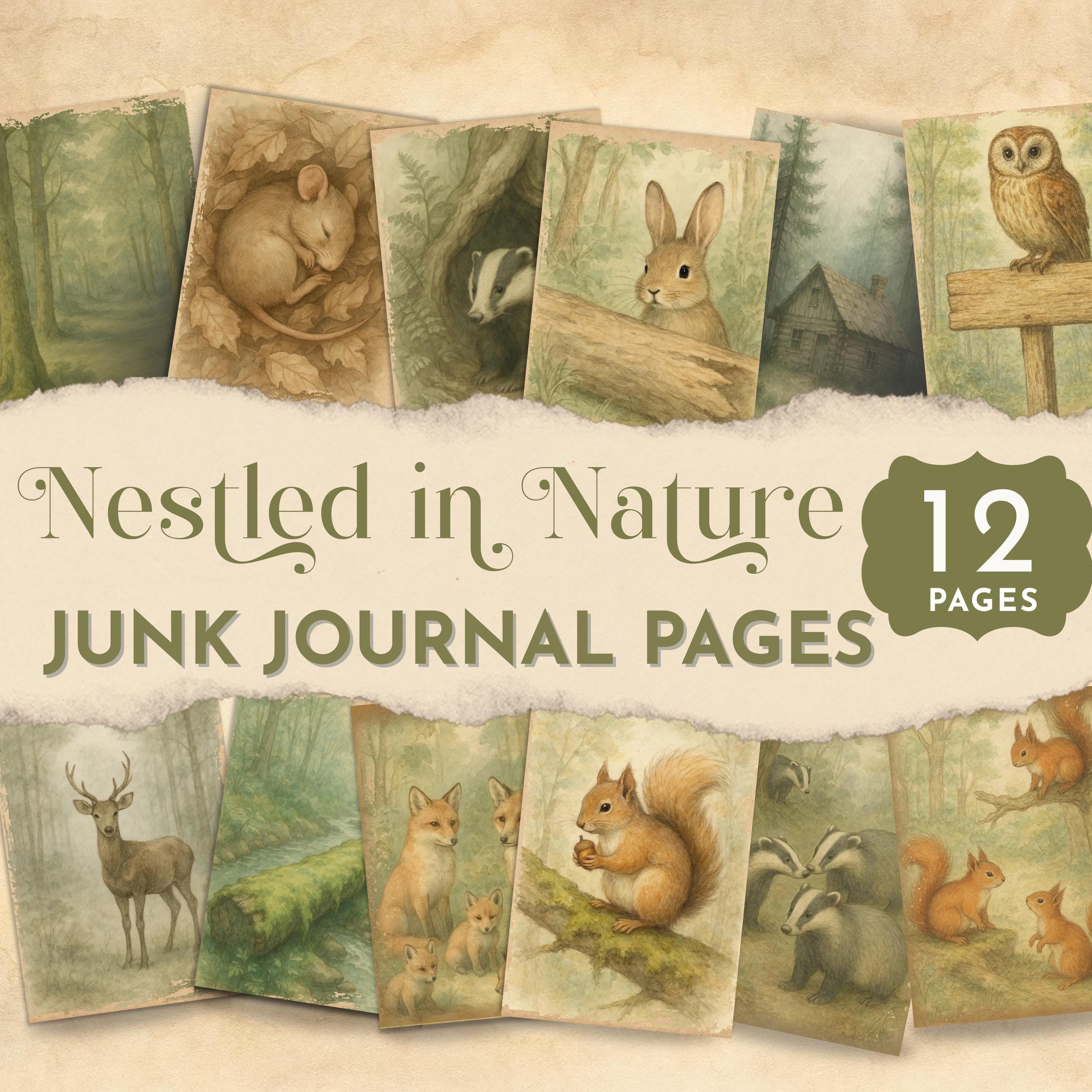 Woodland Animal Junk Journal Pages, Forest Creatures Ephemera ...