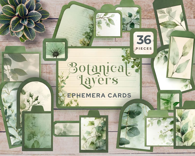 Printable Junk Journal Botanical Fussy Cuts, Vintage Greenery Ephemera ...
