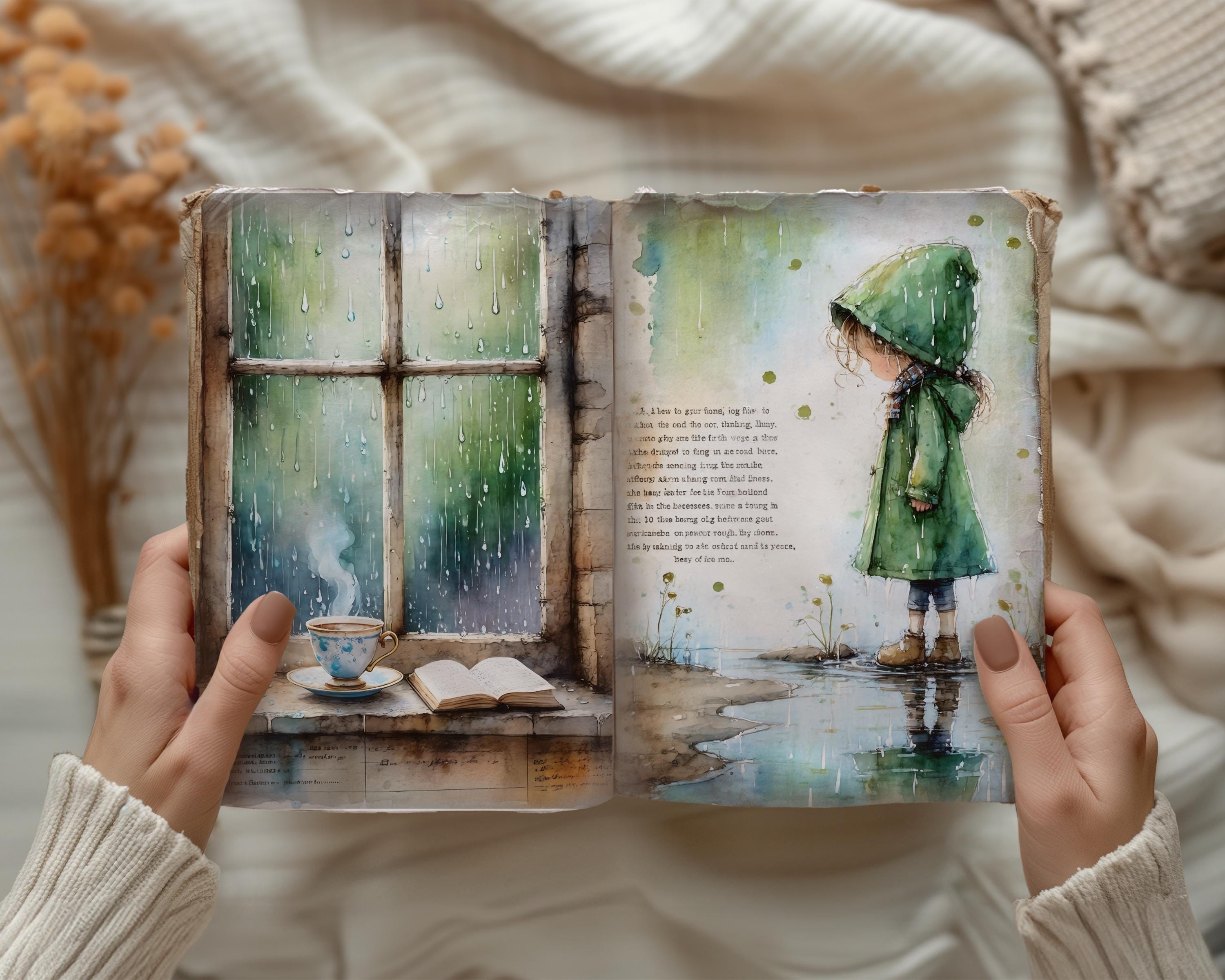 Raindrop Reverie Junk Journal Pages, Rainy Day Printable Journal Kit ...