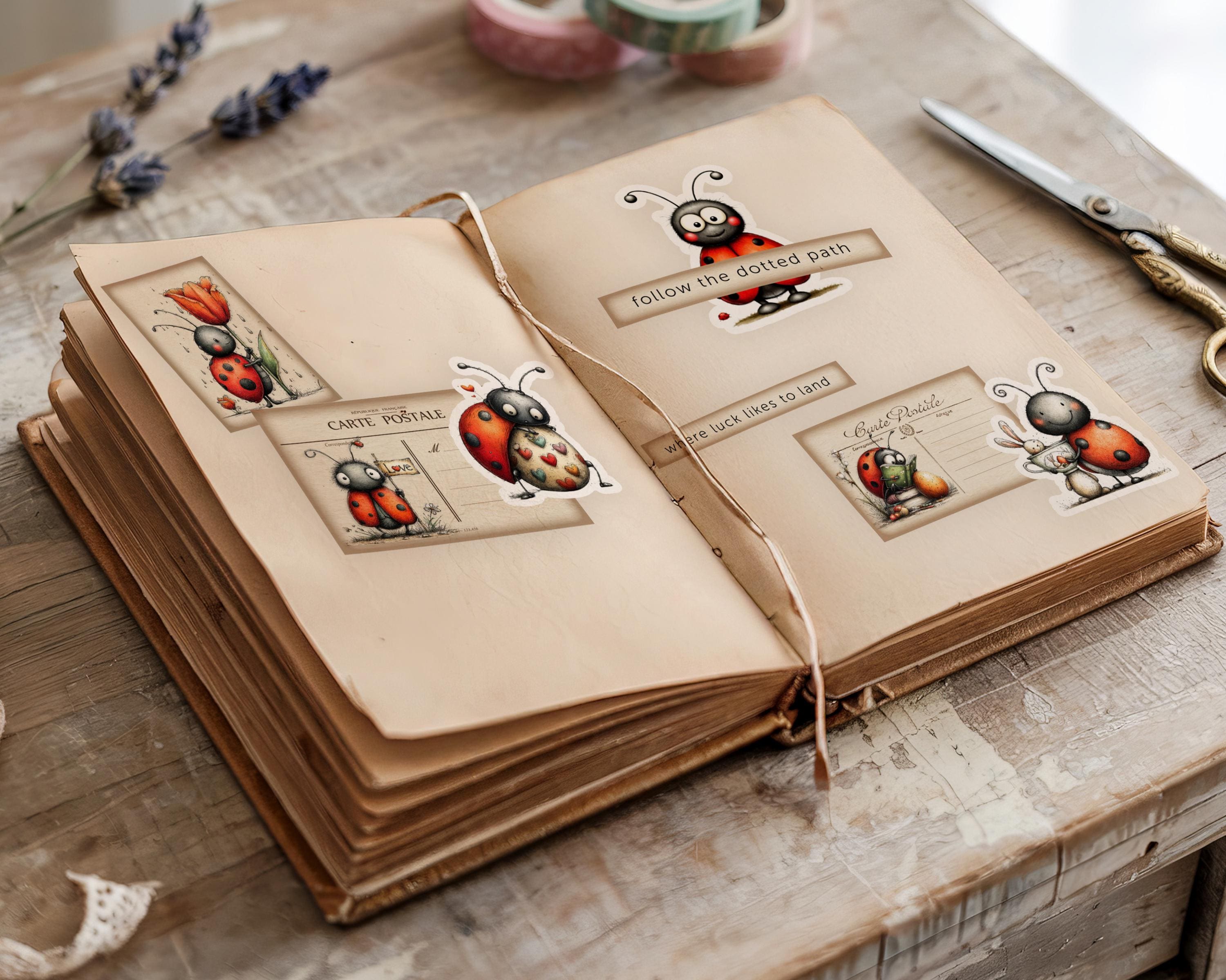 Printable Insect Journal Ladybug Junk Journal Mini Kit, Spring Easter Ephemera & Fussy Cuts ...