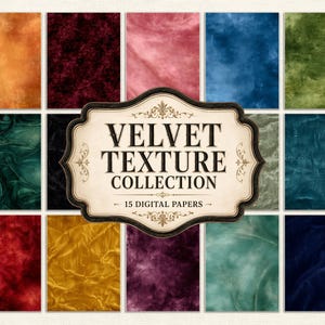 Textured Velvet Digital Paper, Background Digital Junk Journal Pages, Printable Rich Colour Backgrounds DP001