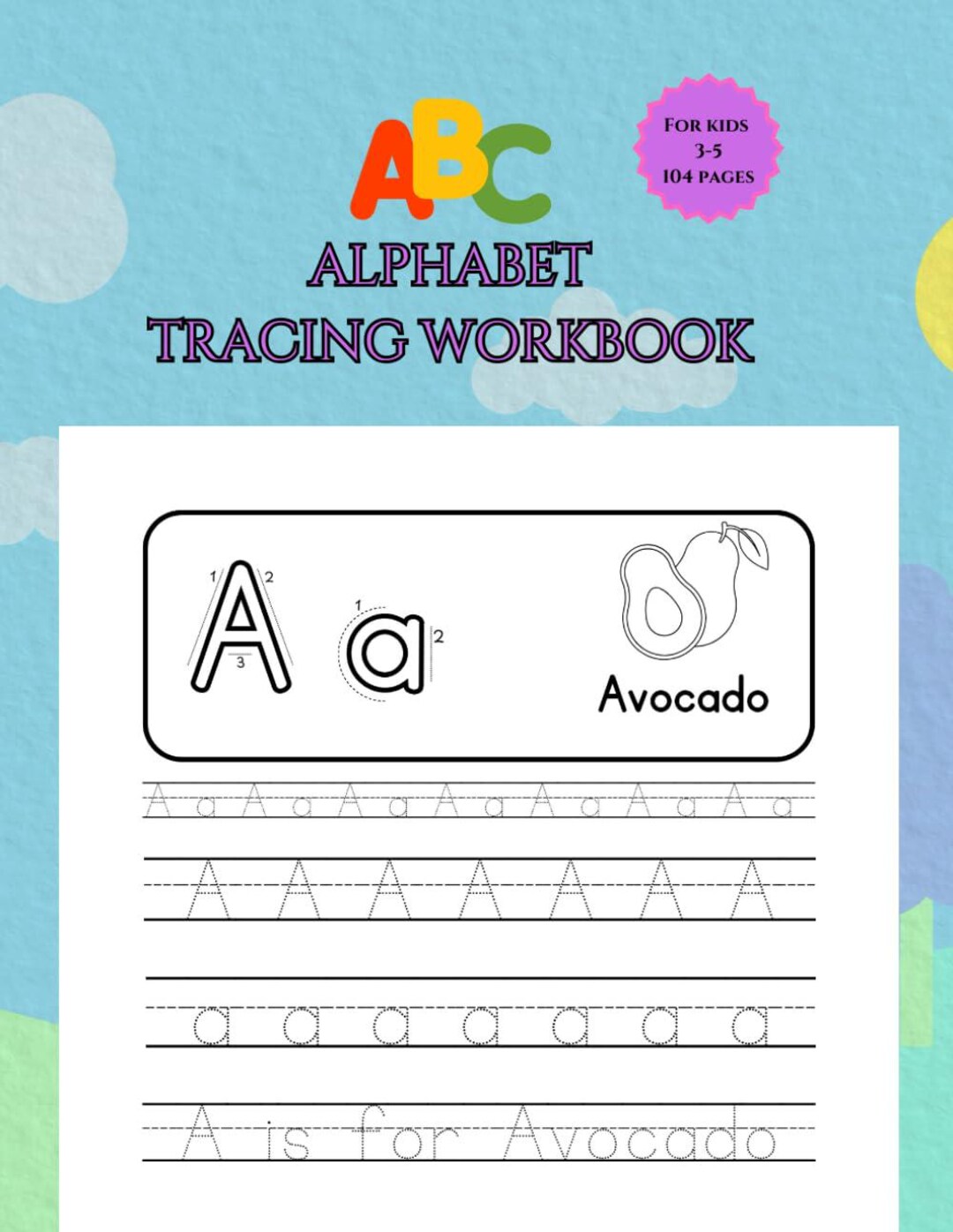 Digital Download ABC Alphabet Tracing Workbook for Kids From 3-5 Years ...