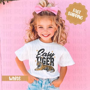 Toddler/Youth Tigers inspired Tee, Tigers Tshirt, trendy tigers shirt, kids outfit, Retro Easy Tiger Kids Shirt | Kids Funny Animal Tee