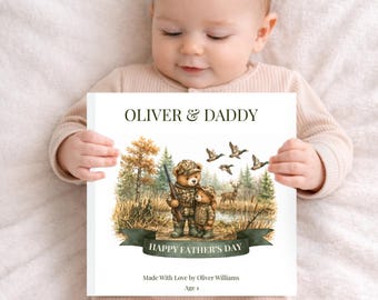 Personalized Hunting Dad Book, Fathers Day Gift From Kids, Custom Daddy Hunting Keepsake Story Book