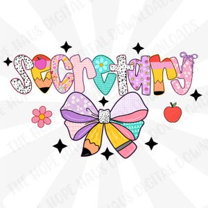 Preppy Secretary – Floral Grandmillennial Design – Hand-Drawn Coquette Girly Back To School - Digital Download, Sublimation