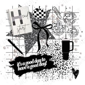 Head start back to school Png Popular Collage Checkered Coquette Aesthetic Popular Trendy Png Digital Download Dtf sublimation