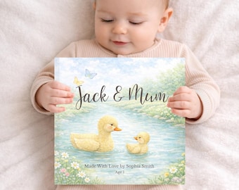 Personalisiertes erstes Muttertagsbuch vom Baby | Süße Geschichte vom Baby zur Mama | Muttertag Andenken Geschenk