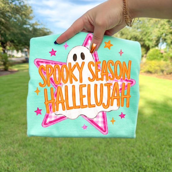 Halloween PNG, Christian Halloween png, Spooky Season Hallelujah png, Cute Ghost png, Fall Shirt Design, Sublimation Download