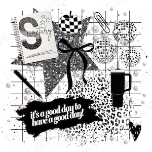 Secretary Png Popular Collage Checkered Coquette Aesthetic Popular Trendy Png Digital Download Dtf sublimation back to school