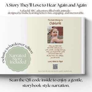 May include: Open book titled "A Story They'll Love to Hear Again and Again." The book has a photo of a child and text that reads "This book belongs to Charlotte." It's a hardcover edition with a narrated story included.
