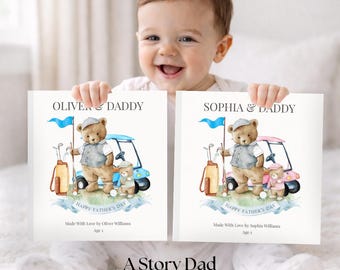 Golf Gift for Dad, Personalized Father’s Day Book, Custom Daddy and Me Golf Story, Keepsake Gift from Kids, Gift for Golfer Dad