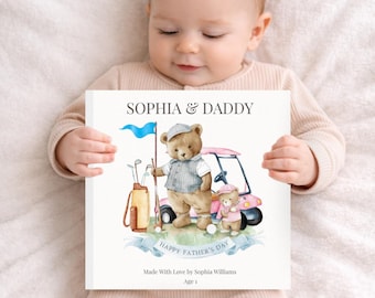 Custom Golf Book With Kids Name, Golf Lover Gift, Kids Golf Book, Gift For Him, Dad gift, Custom Name Father Day Golf Gift, Best Dad by Par