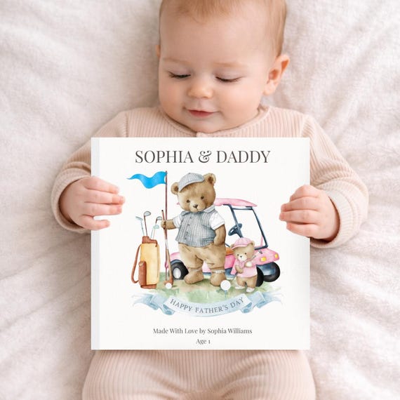 Custom Golf Book With Kids Name, Golf Lover Gift, Kids Golf Book, Gift For Him, Dad gift, Custom Name Father Day Golf Gift, Best Dad by Par
