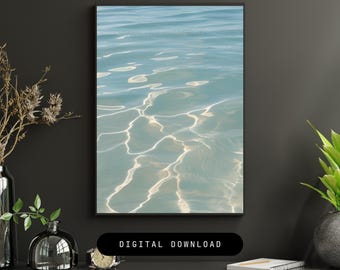 Clear Blue Ocean Water Photography Print: Coastal Wall Art (Digital Download)